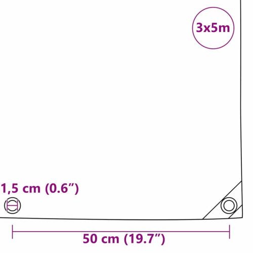 Найлон 650g / m² Кафяво 3 x 5 m Канва с PVC покритие