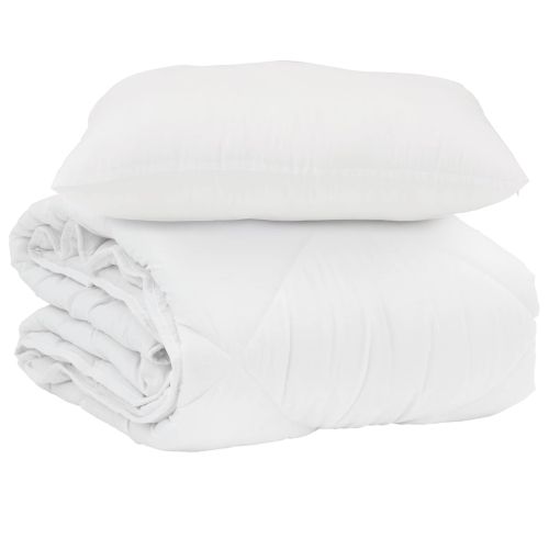 Летен юрган с възглавница 2 pcs Бяло Микрофибър