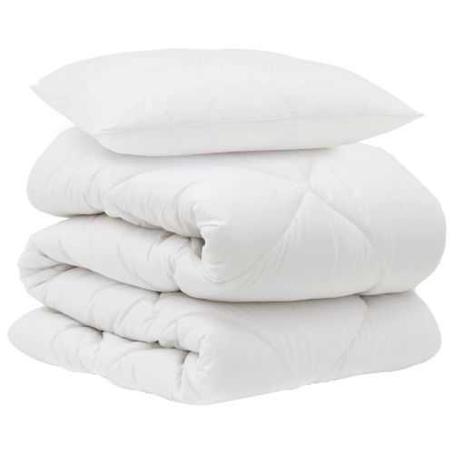 Завивка с възглавница 2 pcs Бяло Микрофибър