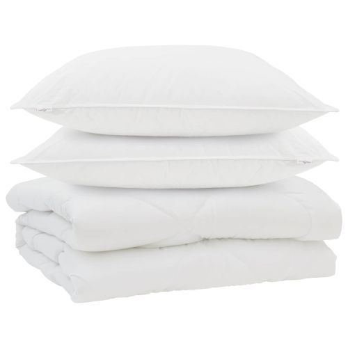 Завивка с възглавница 3 pcs Бяло Микрофибър