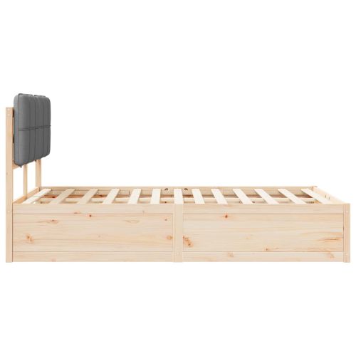 Леглова рамка с тапицирана гръбна част Светлосиво 120 x 200 cm