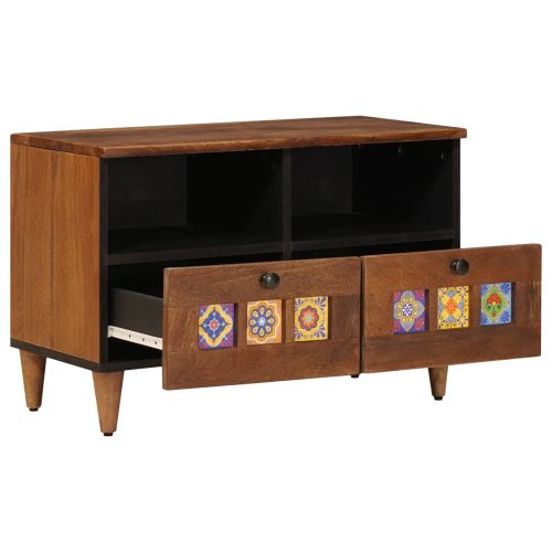 Масичка за кафе Кафяво 80 x 54 x 40 см Солидно мангово дърво