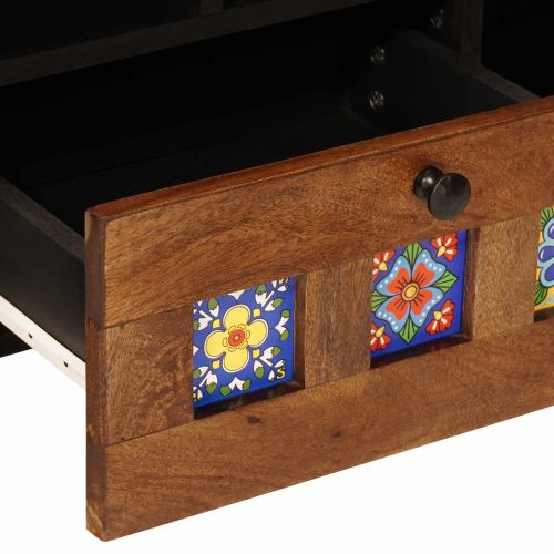 ТВ шкаф с чекмедже Орех 100 x 33 x 46 см Солидно мангово дърво