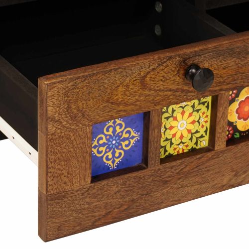 ТВ шкаф с чекмедже Орех 100 x 33 x 46 см Солидно мангово дърво