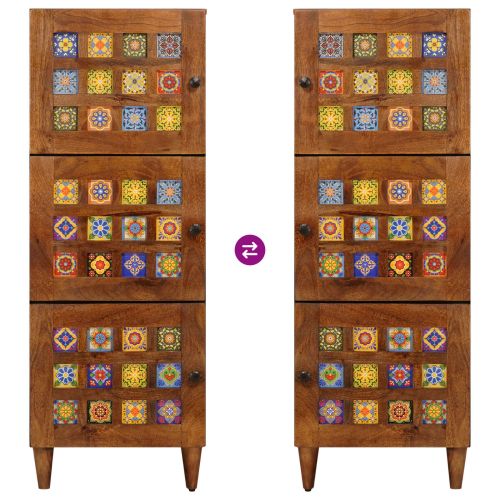 Висок шкаф с врата Орех 40 x 33 x 110 см Солидно мангово дърво