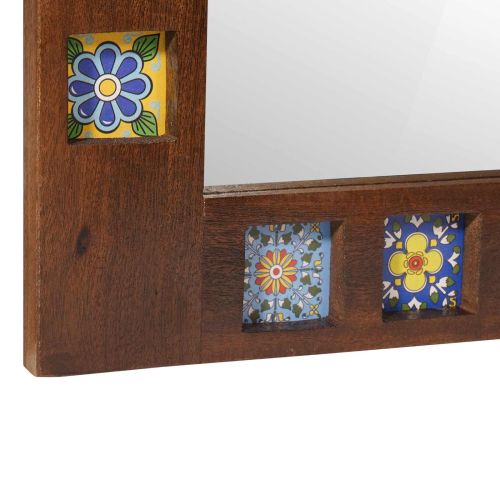 Огледало за баня Орех 50 x 70 x 2,5 см Солидно мангово дърво