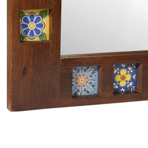 Огледало за баня Орех 50 x 70 x 2,5 см Солидно мангово дърво