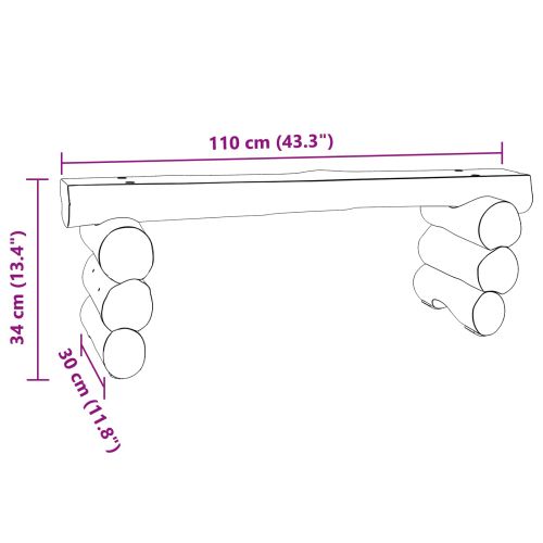 Пейка Естествен 110 х 30 х 34 см Солидно тиково дърво