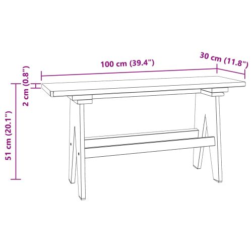 Пейка Естествен 100 x 30 x 51 см Масивна регенерирана дървесина