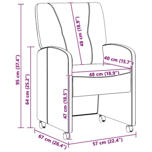 Столове с Колела 2 pcs виненочервен 57 x 67 x 95 см текстил