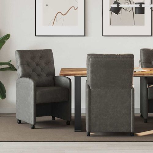 Столове с Колела 2 pcs Черно 58 x 67 x 97 см Изкуствена