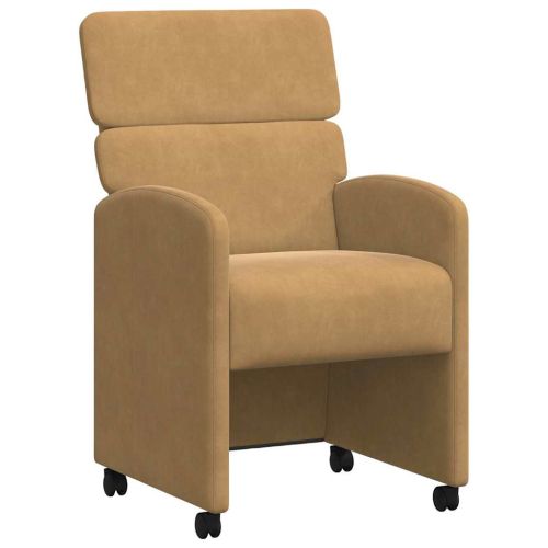 Столове с Колела с колела 2 pcs Кафяво 58 x 65 x 98 см Кадифе