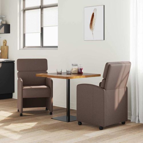 Столове с Колела 2 pcs Кафяво 58 x 65 x 98 см Изкуствена