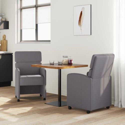 Столове с Колела с колела 2 pcs Сив 58 x 65 x 98 см Изкуствена