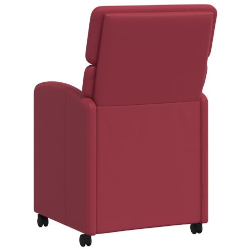 Столове с Колела 2 pcs виненочервен 58 x 65 x 98 см Изкуствена