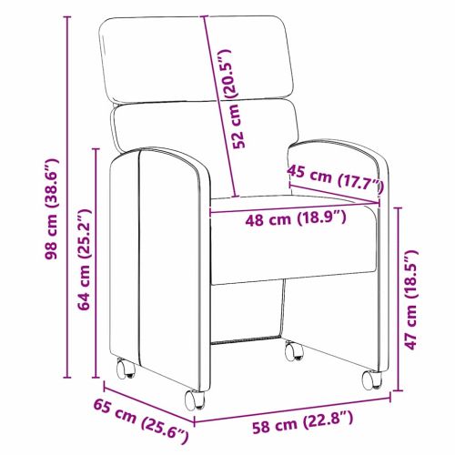 Столове с Колела с колела 2 pcs Бяло 58 x 65 x 98 см Изкуствена