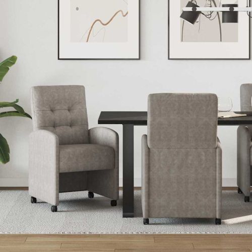 Столове с Колела с колела 2 pcs Сив 58 x 67 x 97 см Изкуствена