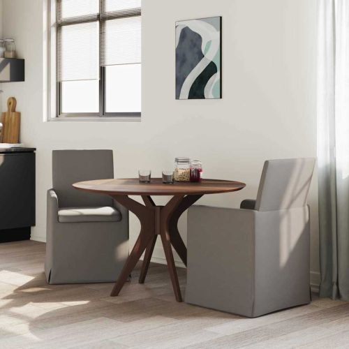 Обедени столове с колела 2 pcs Светлосиво 57 x 67 x 95 см Лен