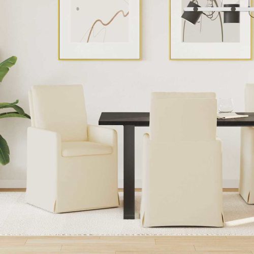 Обедени столове 2 pcs Бежово 57 x 67 x 98 см Лен