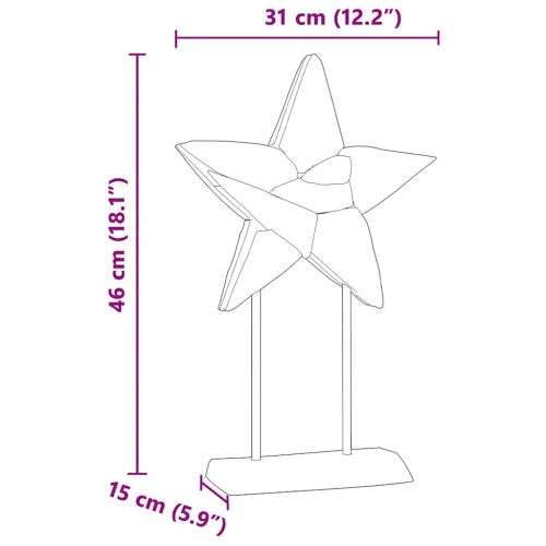 Коледна звезда Кафяво 31 x 15 x 46 см Солидно тиково дърво