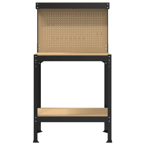 Работна маса Черен 81 x 41 x 145 см Конструирано дърво и метал.