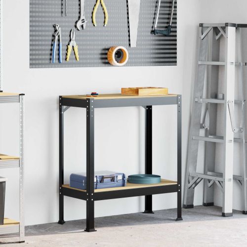 Работна маса Черен 81 x 41 x 91 см Конструирано дърво и метал.