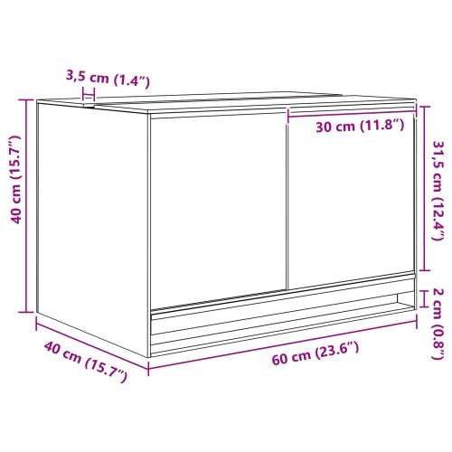 Терариум със съхранение Прозрачен 60 x 40 x 40 см Стъкло
