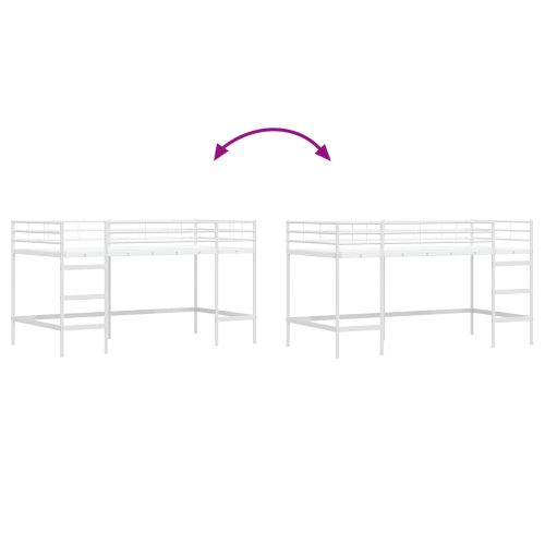 Легло на двуетажно легло за деца Бяло 90 x 200 cm Стомана