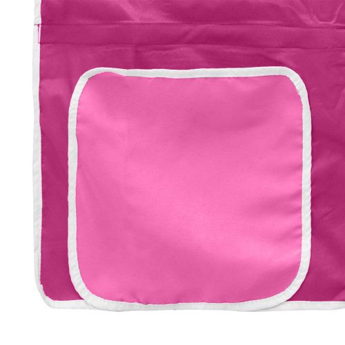 Детско легло на етажи с завеси Бяло и розово 100 x 200 cm