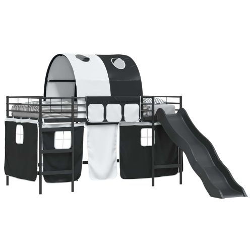 Легло на двуетажно легло за деца Черно 107 x 200 см Метал