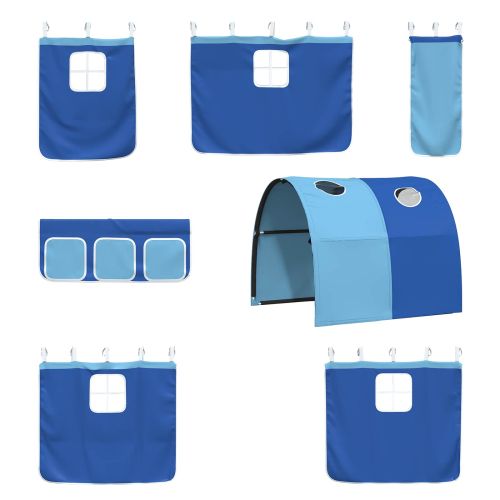 Легло на двуетажно легло за деца Черен и син 80 x 200 cm Метал