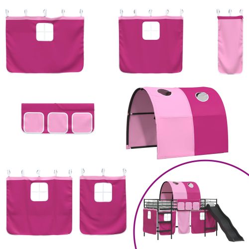 Легло на двуетажно легло за деца Черно и розово 100 x 200 cm