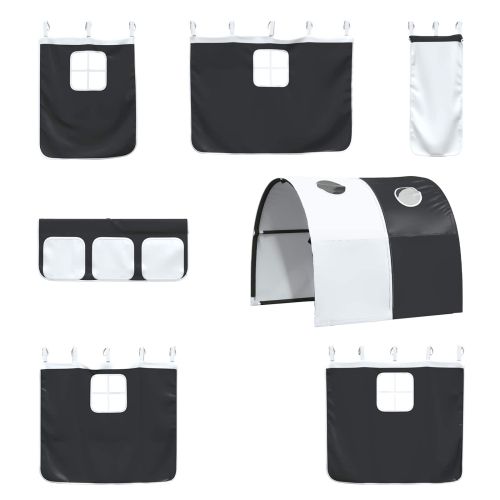 Легло на двуетажно легло за деца Бял и черен 100 x 200 cm Метал