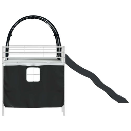 Легло на двуетажно легло за деца Бял и черен 100 x 200 cm Метал