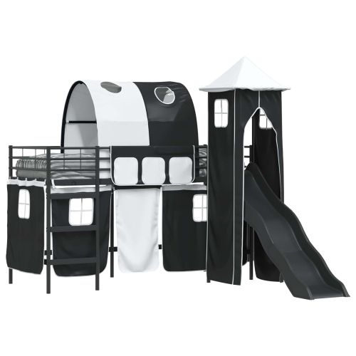 Легло на двуетажно легло за деца Черно 90 x 190 cm Метал