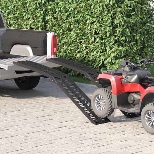 Сгъваема рампа за мотоциклети 340 кг на рампа 2 pcs Черен