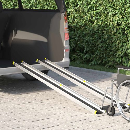 Рамп за инвалидна количка 270 кг 2 pcs Черно Алуминий
