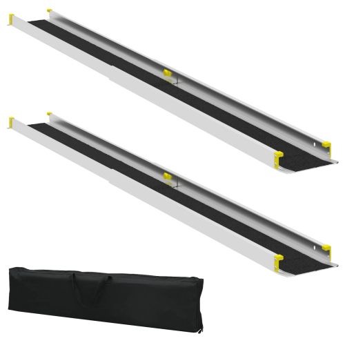 Рамп за инвалидна количка 270 кг 2 pcs Черно Алуминий