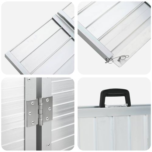 Рампa за инвалидна количка 270 кг Сребрист 92 x 73 x 5 см