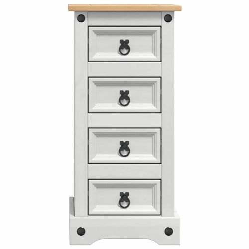 Нощно шкафче Corona Бяло 35 x 32,5 x 74 см Солидно борово дърво