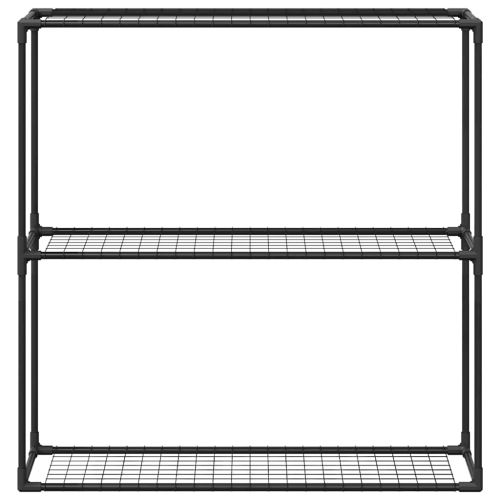 3-етажна стойка за растения Черно 100 x 32 x 102 см Стомана