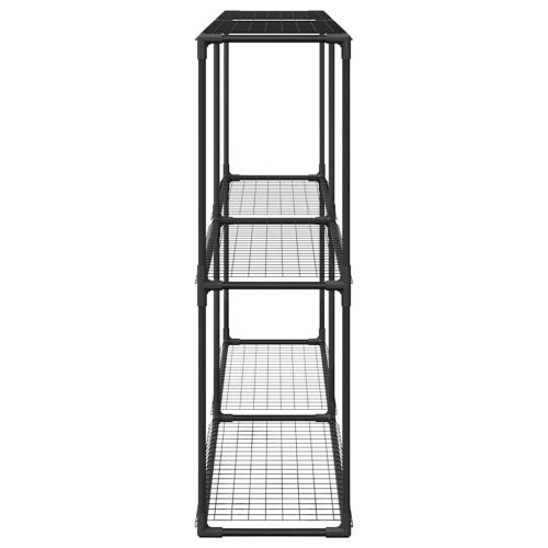 3-етажна стойка за растения Черно 200 x 32 x 104 см Стомана