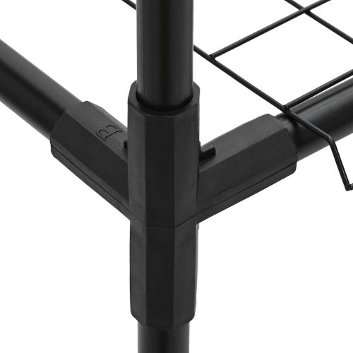 3-етажна стойка за растения Черно 200 x 32 x 104 см Стомана