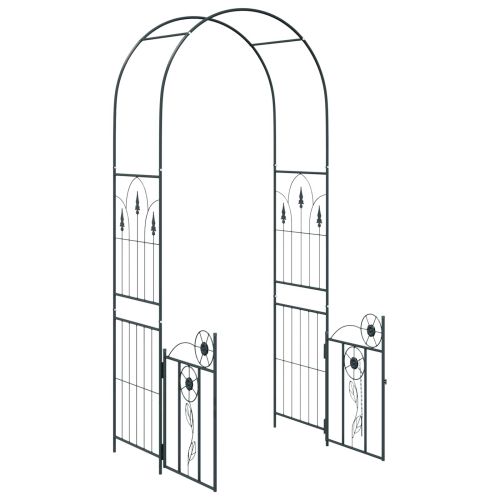 Градинска арка с заключване Черно 102 x 50 x 218 см
