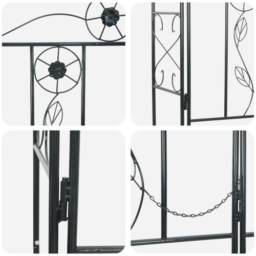 Градинска арка Едноцветен Черно 115 x 37 x 226 см