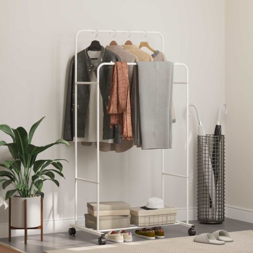 Държач за дрехи Едноцветен Бяло 80 x 53 x 156 см