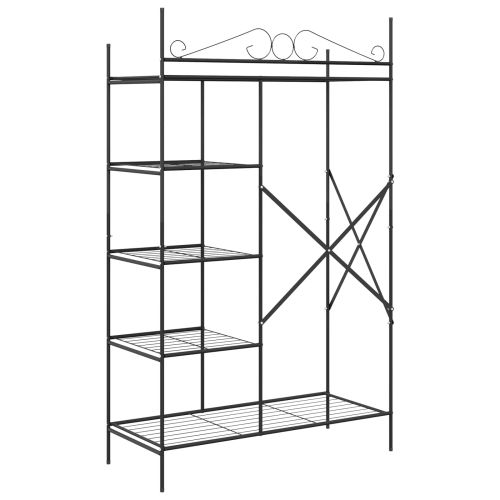 Отворен Гардероб с рафт Черно 104,5 x 45 x 172 см Стомана