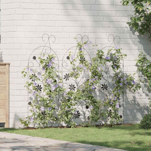 Градска ограда с заключване 3 pcs Черно 112 x 39,5 см Стомана