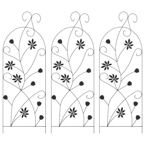Градска ограда с заключване 3 pcs Черно 112 x 39,5 см Стомана