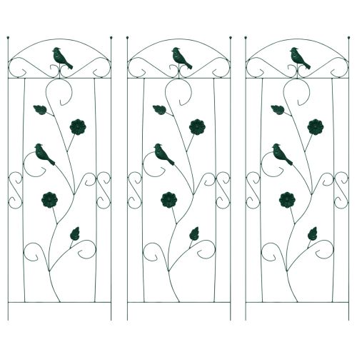 Градска ограда 3 pcs Зелен 110 x 40 cm Стомана